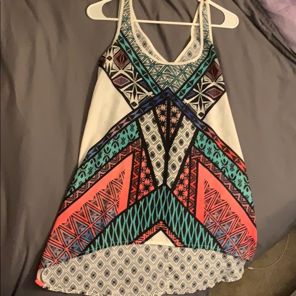 Sheer colorful long tank top